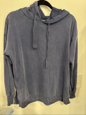 aerie Vintage Wash Slate Blue Hooded Pullover